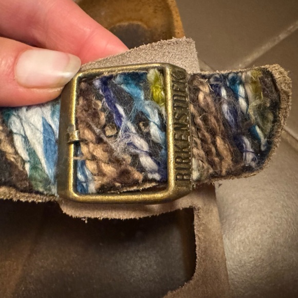 RARE BIRKENSTOCK  Size 41 U.S. Women's 10 Men's 8 Taupe Arizona Boho Yarn Multi - Picture 10 of 17